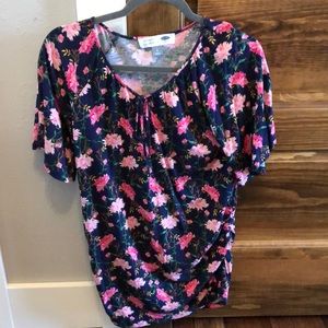 🔥 Navy floral maternity shirt large